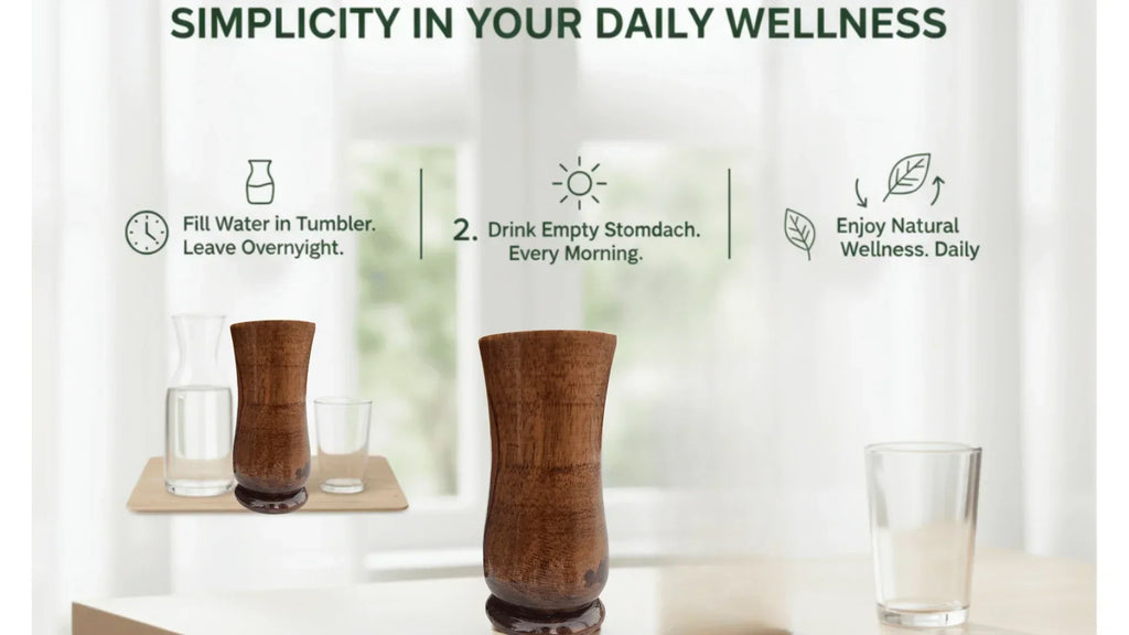 SugarCare Balance Wooden Water Glass (Natural Sugar Solution)
